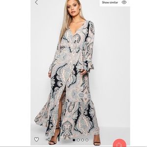 Boohoo Paisley wrap dress